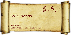 Sali Vanda névjegykártya